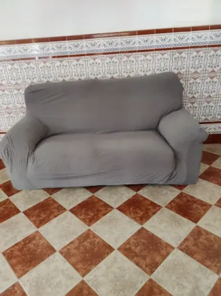 Sofá 3 plazas beige/grisáceo