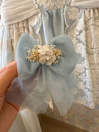 Vestido ceremonia niña 24 meses. Azul de colibrí