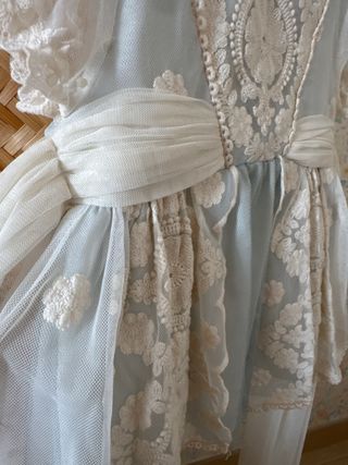 Vestido ceremonia niña 24 meses. Azul de colibrí