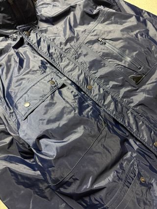 Impermeabile Lungo Blu Vintage Uomo XL