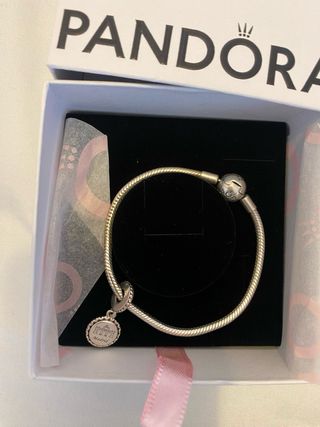 Pulsera Pandora Plata Ley + Charm