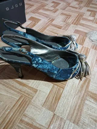 Conjunto Bolso y Zapatos Azul Talla 37