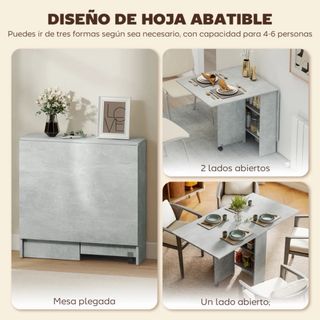 HOMCOM Mesa de Cocina Plegable