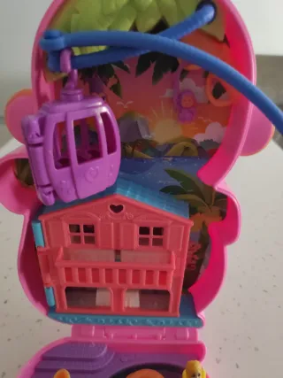 Mono Polly Pocket Rosa con Bebé