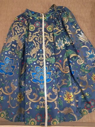 Traje de Fallera Adulta Azul y Dorado