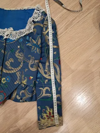 Traje de Fallera Adulta Azul y Dorado