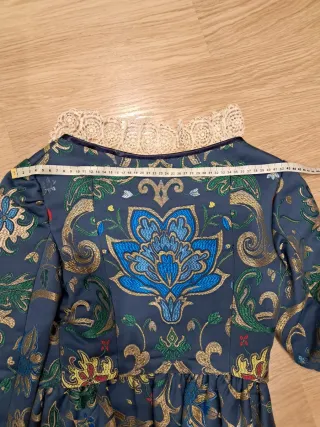 Traje de Fallera Adulta Azul y Dorado