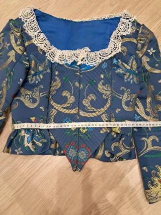 Traje de Fallera Adulta Azul y Dorado