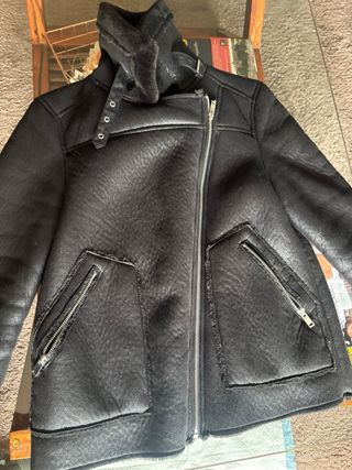 Abrigo Biker Doble Faz Negro