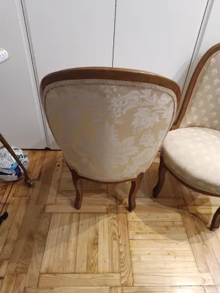 Poltroncine vintage basse in tessuto e legno