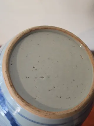 Jarrón chino azul y blanco principios S.XX