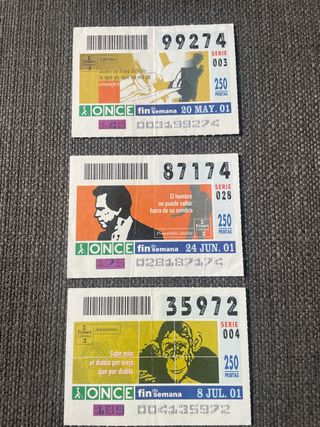 Cupones ONCE 2001 Frases Célebres (3 uds)