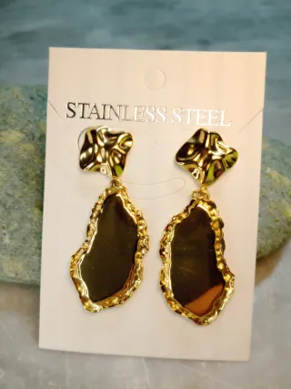 Orecchini acciaio inossidabile oro multicolor