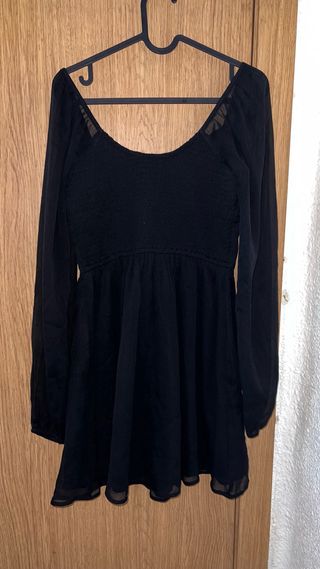 Vestido negro manga larga Hollister