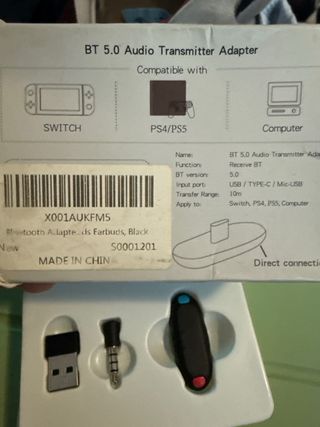 Adaptador Transmisor BT 5.0 para Switch