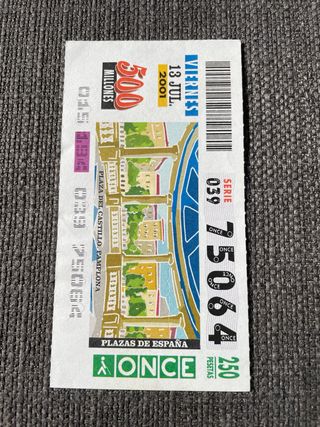 Cupones ONCE 2001 Plazas de España