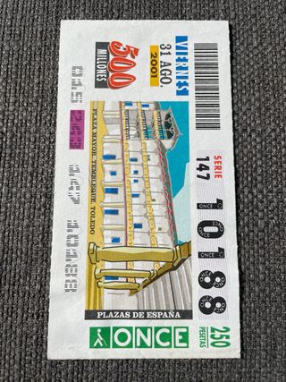 Cupones ONCE 2001 Plazas de España