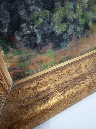 Cuadro Paisaje con Casa y Árboles