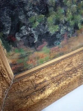 Cuadro Paisaje con Casa y Árboles