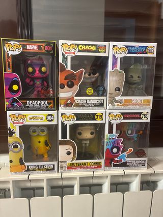 Lote 6 Funko Pop! Marvel, Star Wars, Crash, Minion