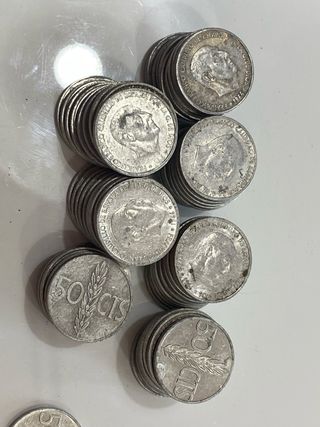 68 Monedas 50 Céntimos Franco 1966