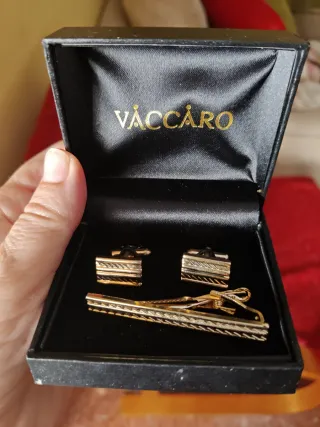 Gemelos y Alfiler VACCARO Estuche Original