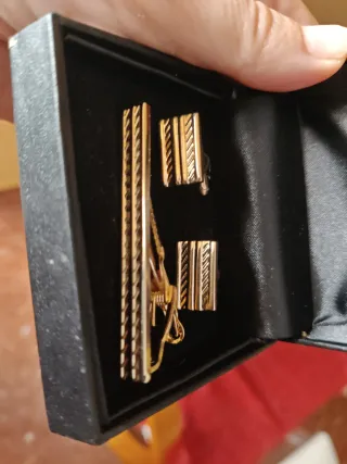 Gemelos y Alfiler VACCARO Estuche Original