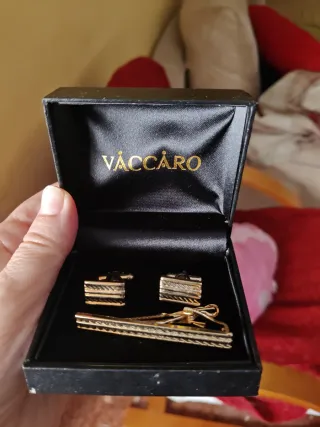 Gemelos y Alfiler VACCARO Estuche Original