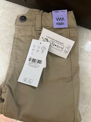 Pantalón bebé elástico 12m-74cm
