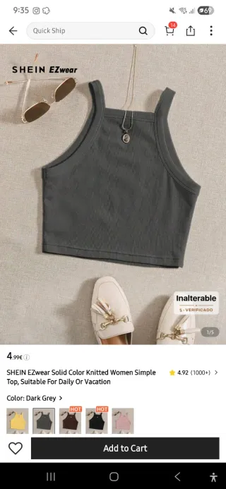 Top SHEIN blanco talla S