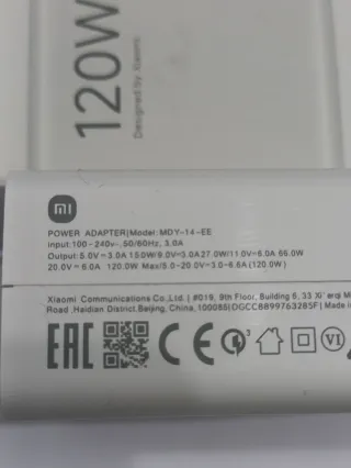 Cargador Xiaomi 120W Carga Rapida Con Cable