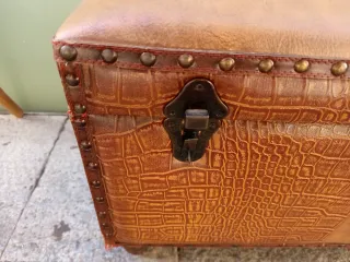 Baúl de cuero y piel sintética