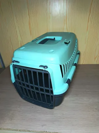 Transportín Perro Pequeño Gris/Turquesa