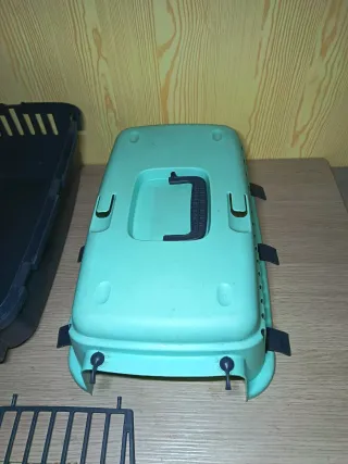 Transportín Perro Pequeño Gris/Turquesa