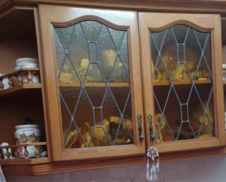 Mueble de cocina madera y cristal