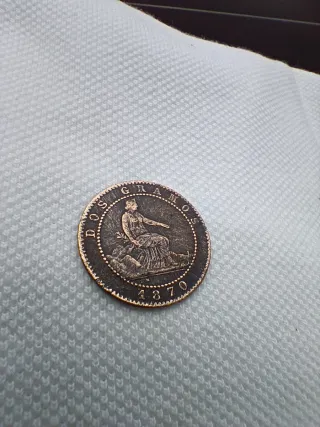 Moneda Dos Céntimos 1870 Gobierno Provisional