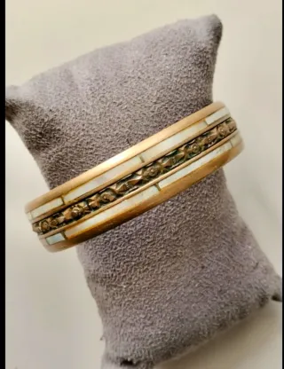 Pulsera Bronce Incrustaciones Nácar