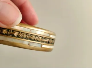 Pulsera Bronce Incrustaciones Nácar