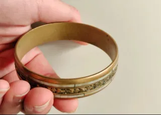 Pulsera Bronce Incrustaciones Nácar