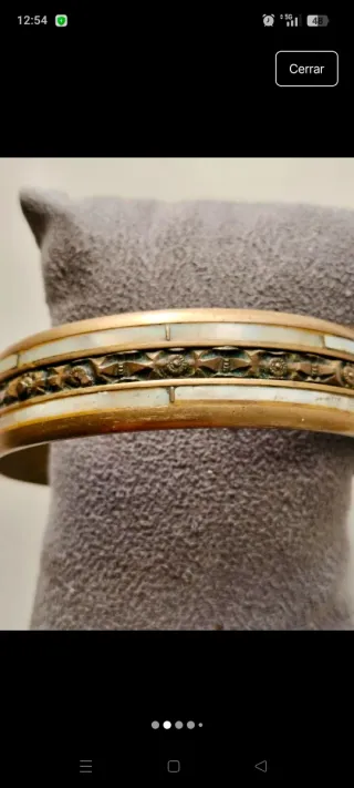 Pulsera Bronce Incrustaciones Nácar