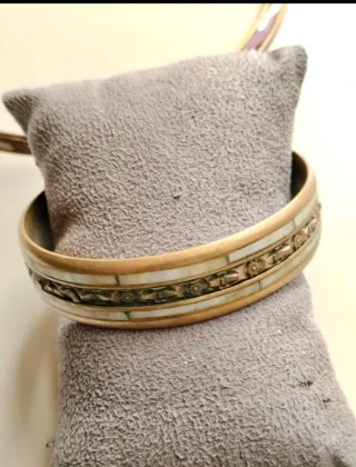 Pulsera Bronce Incrustaciones Nácar