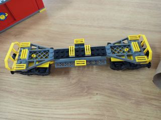 Vagón Lego Tren Porta Contenedores Rojo