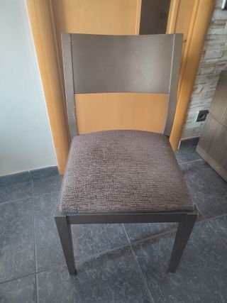 4 Sillas Comedor Madera Tapizadas