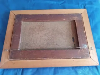 Cuadro antiguo gallinas y gallo