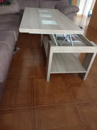 Mesa de centro madera y cristal