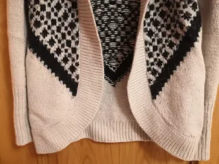 Chaqueta Hollister Lana Beige y Negro