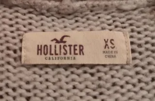 Chaqueta Hollister Lana Beige y Negro