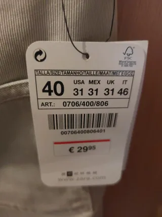 Pantalón vaquero Zara Talla 40