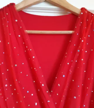 Mono fiesta lentejuelas manga tul