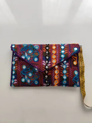 Bolso Cartera Multicolor Bordado